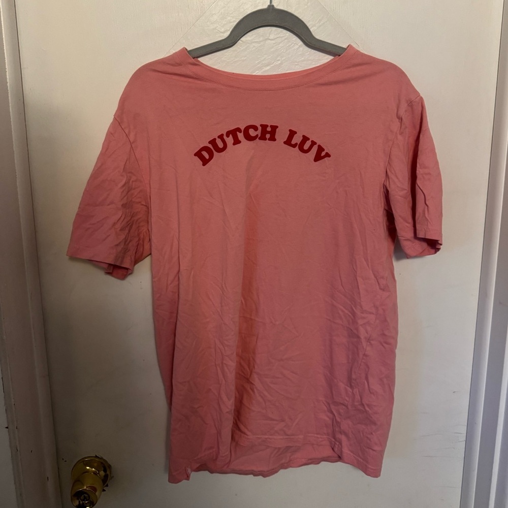 Dutch Bros Pink "Dutch Luv" Short Sleeve Tee